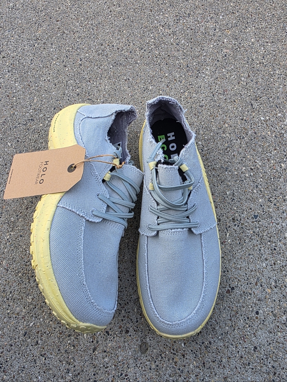 Halo Eco Lite Men’s Casual Sneakers - Light Blue with Yellow Sole Men Size 10